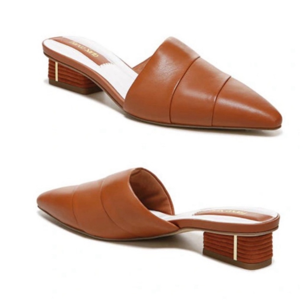 Women’s Franco Sarto Oasis Leather Terracotta Pointed Almond Toe Mule Size 6